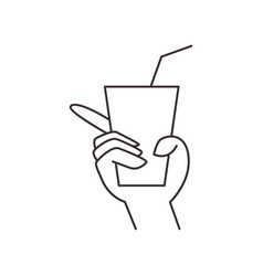 Line Cold Drink Juice Icon Logo