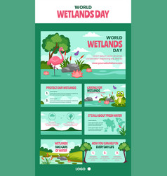 Wetlands Day Infographic Flat Cartoon Hand Drawn