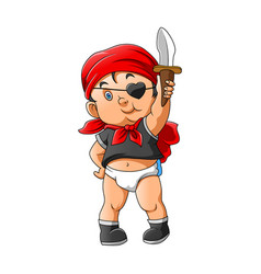 Baby Boy Pirates Holding Small Sword