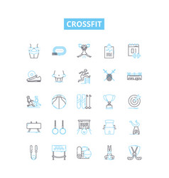 Crossfit Line Icons Set Workout Fitness