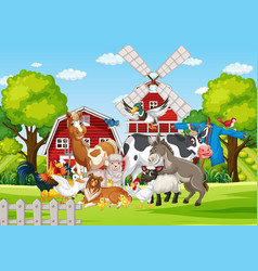 Farming Theme With Many Farm Animals