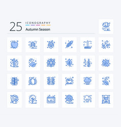 Autumn 25 Blue Color Icon Pack Including Fall