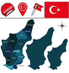 Map Of Adana Turkey With Districts