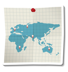 Folded Paper World Map