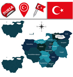 Map Of Bursa Turkey With Districts