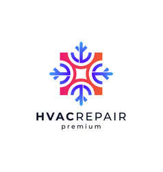 Snowflake And Star For Hvac Repair Logo Design