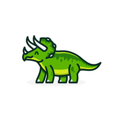 Triceratops Logo Icon Smile Prehistoric Animal