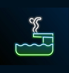 Glowing Neon Line Swimmer Diving Into Pool Icon