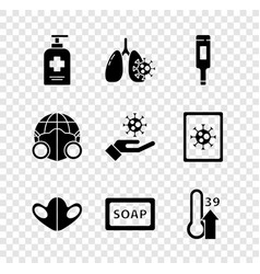 Set Liquid Antibacterial Soap Virus Cells In Lung