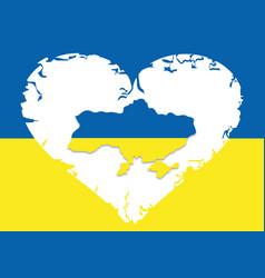 Ukraine Map Broken Heart Shape