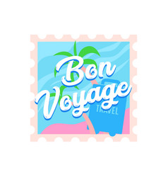 Bon Voyage Travel Icon With Palm Trees