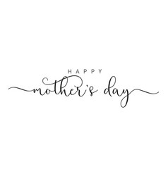 Happy Mothers Day Black Color Brush Calligraphy