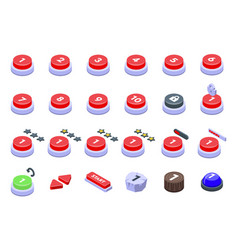 Select Game Level Icons Set Isometric