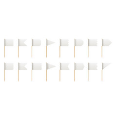 Wooden Toothpick With White Paper Flag Shapes