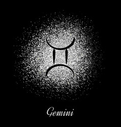 Zodiac Sign Gemini On Silver Background