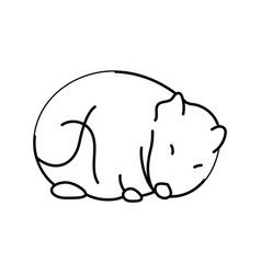 Hamster Sleeping Pet Line Icon