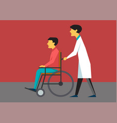 Image Of Doctor With Patient On Wheelchair