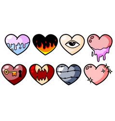 Set Of Hearts Collection Of Sticker