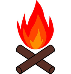 Simple Bonfire Icon Burning Logs Campfire