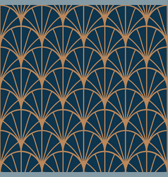 Art Deco Gold And Blue Fan Pattern