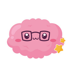 Cute Brain Kawaii Style