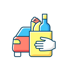 Drinks And Food Curbside Pickup Rgb Color Icon