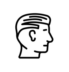 Side Part Hairstyle Male Line Icon