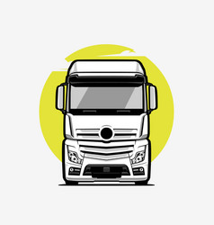 Truck Front View Art Isolated European Semi