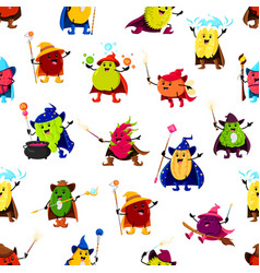 Cartoon Tropical Fruit Mages Wizards And Warlocks