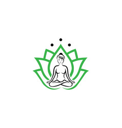 Luxury Woman And Human Meditation Lotus Logo