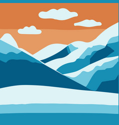 Minimalist Retro Panorama Hills Landscape