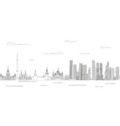 Moscow Cityscape Line Art Style Poster