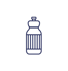 Reusable Bottle For Water Line Icon On White