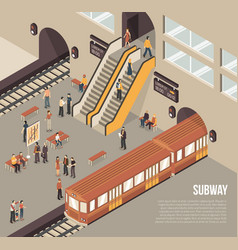 Subway Metro Underground Station Isometric Poster