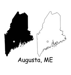 Augusta Maine Me State Border Usa Map