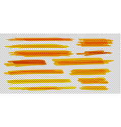 Highlighter Brush Set Hand Drawn Yellow