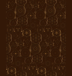 Modern Seamless Sacred Geometry Gold Pattern