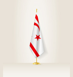 Northern Cyprus Flag On A Flag Stand