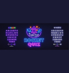 Quiz Neon Signboard Rocket Vintage