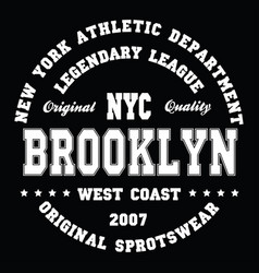 T-shirt Stamp Graphic New York Brooklyn Sport