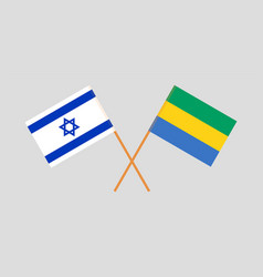 Crossed Flags Of Gabon And Israel