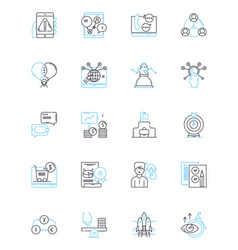 Digital Advertising Linear Icons Set Programmatic