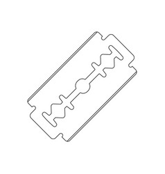 Double Edge Razor Blade Outline Icon On White