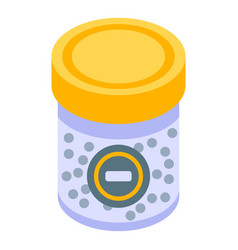 Fish Food Jar Icon Isometric Style