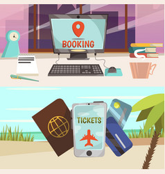 Online Booking Services Banner Set