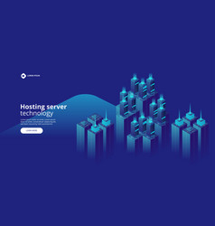 High Detailed Isometric Hosting Server Tech