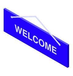 Welcome Shop Board Icon Isometric Center