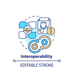 2d Customizable Thin Line Icon Interoperability