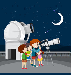 Astronomy Theme With Kids Looking At The Star