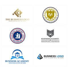 Business Academy Shield Book People Financial Logo